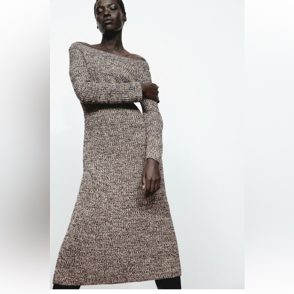 H&M Rib-Knit Off the Shoulder Dress